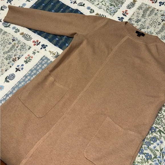 J. Crew Tan Juliette Collarless Women's Cardigan Sweater - Picture 5 of 12